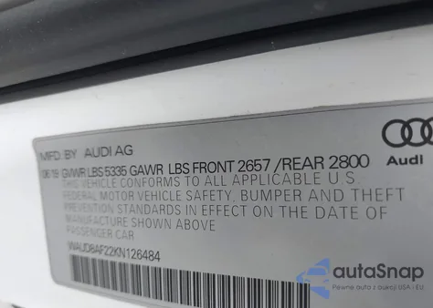 2019 Audi A6 45 Premium from USA, damaged, VIN WAUD8AF22KN126484